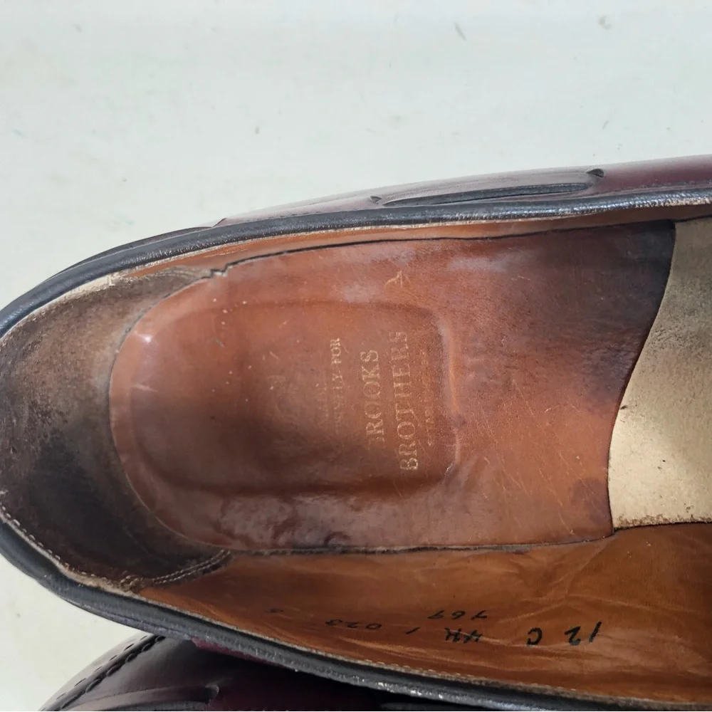 Alden X Brooks Brothers Oxblood Calfskin Tassel Loafers Size 12 C Made In USA